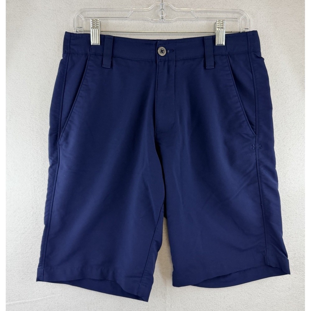 Under Armour Shorts Mens 30 Blue Golf Loose Fit Performance Stretch 1253487